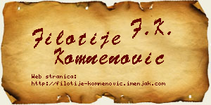 Filotije Komnenović vizit kartica